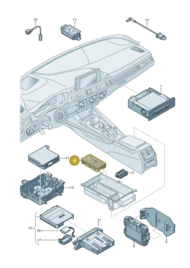8W0035502B — Audi A5 Cabriolet (2016-2025) diagram 848035055, position 4