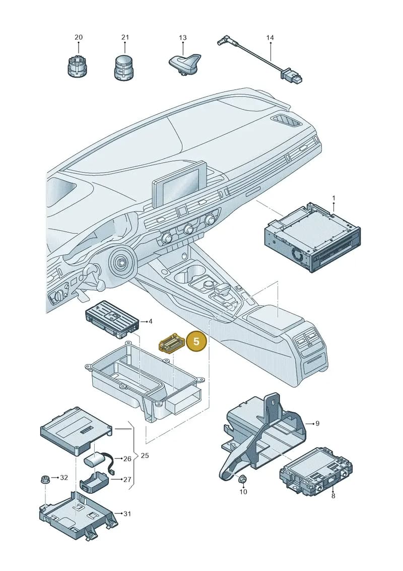 8W0035504 — Audi RS4 Avant (2017-2025) diagram 849035055, position 5