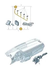 8W0054635H Audi Wiring Harness for Ultrasonic Sensors