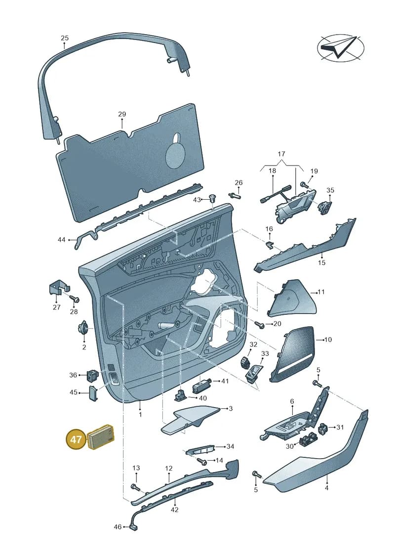 8W0093056B — Audi A6 (2018-2025) diagram 430867000, position 47