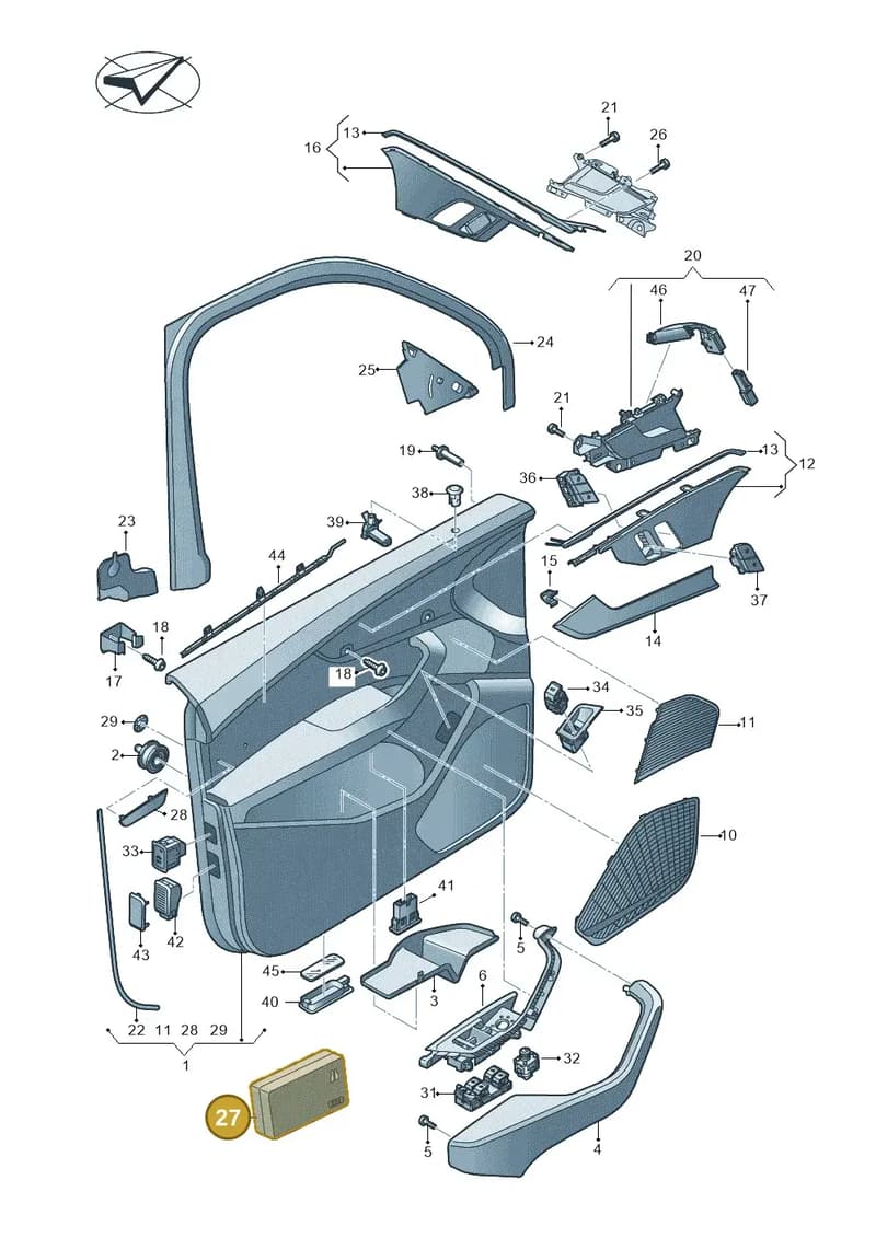 8W0093056B — Audi RS4 Avant (2017-2025) diagram 849867000, position 27
