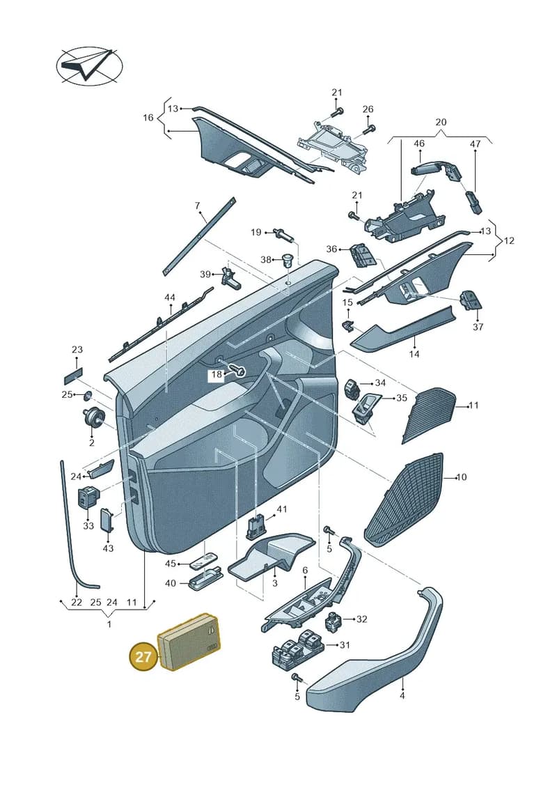 8W0093056B — Audi RS5 Sportback (2017-2025) diagram 897867000, position 27