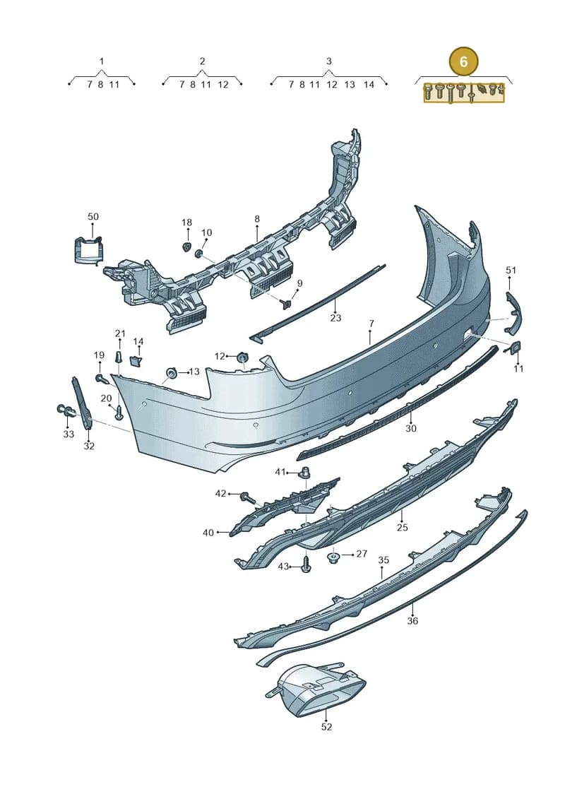 8W0098627A — Audi A4 (2015-2025) diagram 849807075, position 6