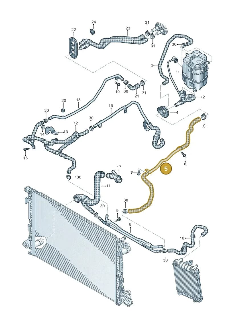 8W0121036G — Audi A5 Sportback (2016-2025) diagram 849121920, position 5