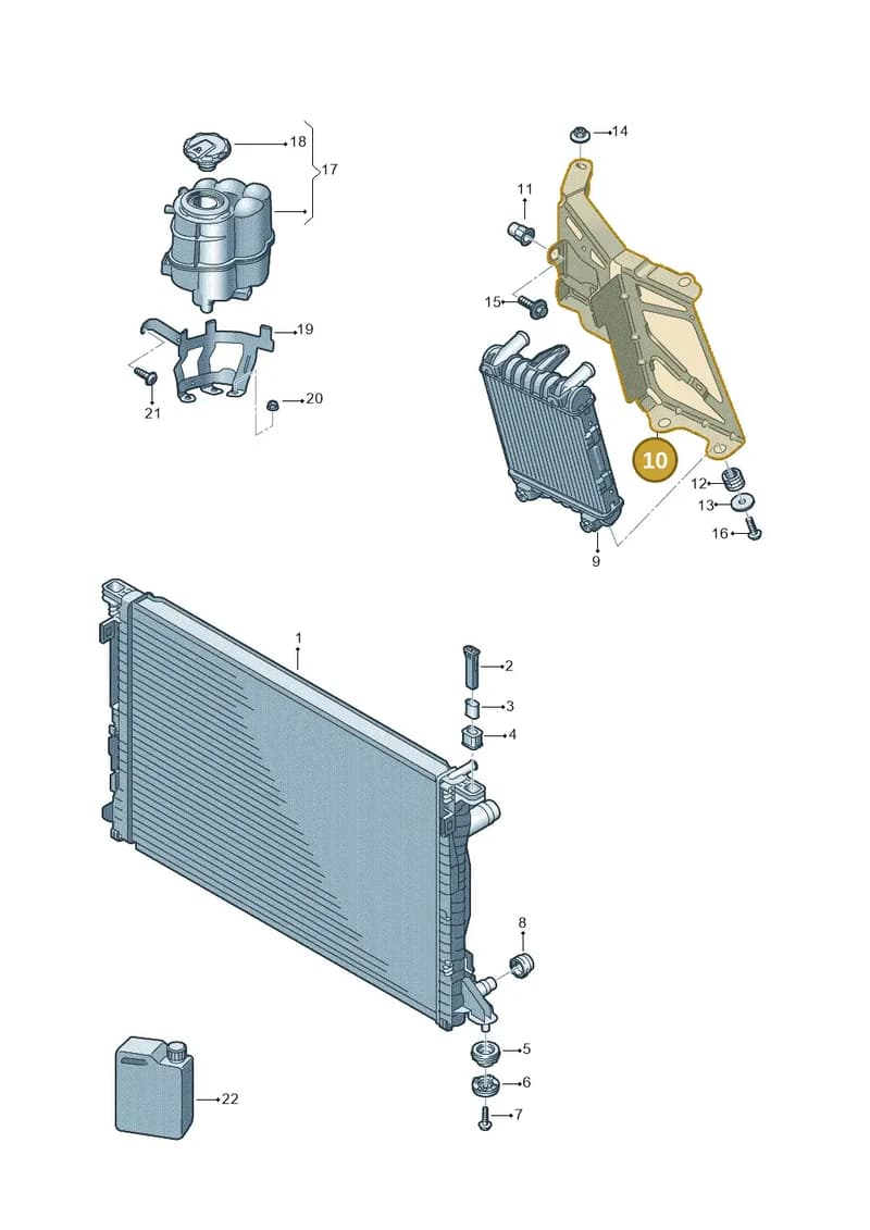 8W0121261A — Audi A5 Sportback (2016-2025) diagram 849121960, position 10