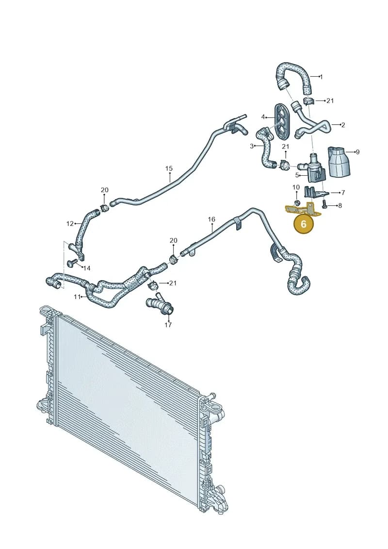 8W0121305AD — Audi A5 Cabriolet (2016-2025) diagram 848121112, position 6