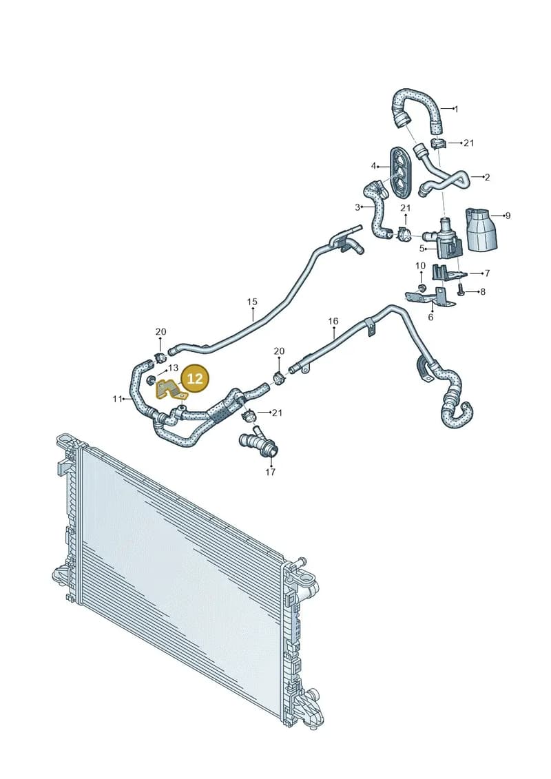 8W0121305AL — Audi A5 Sportback (2016-2025) diagram 849121950, position 12