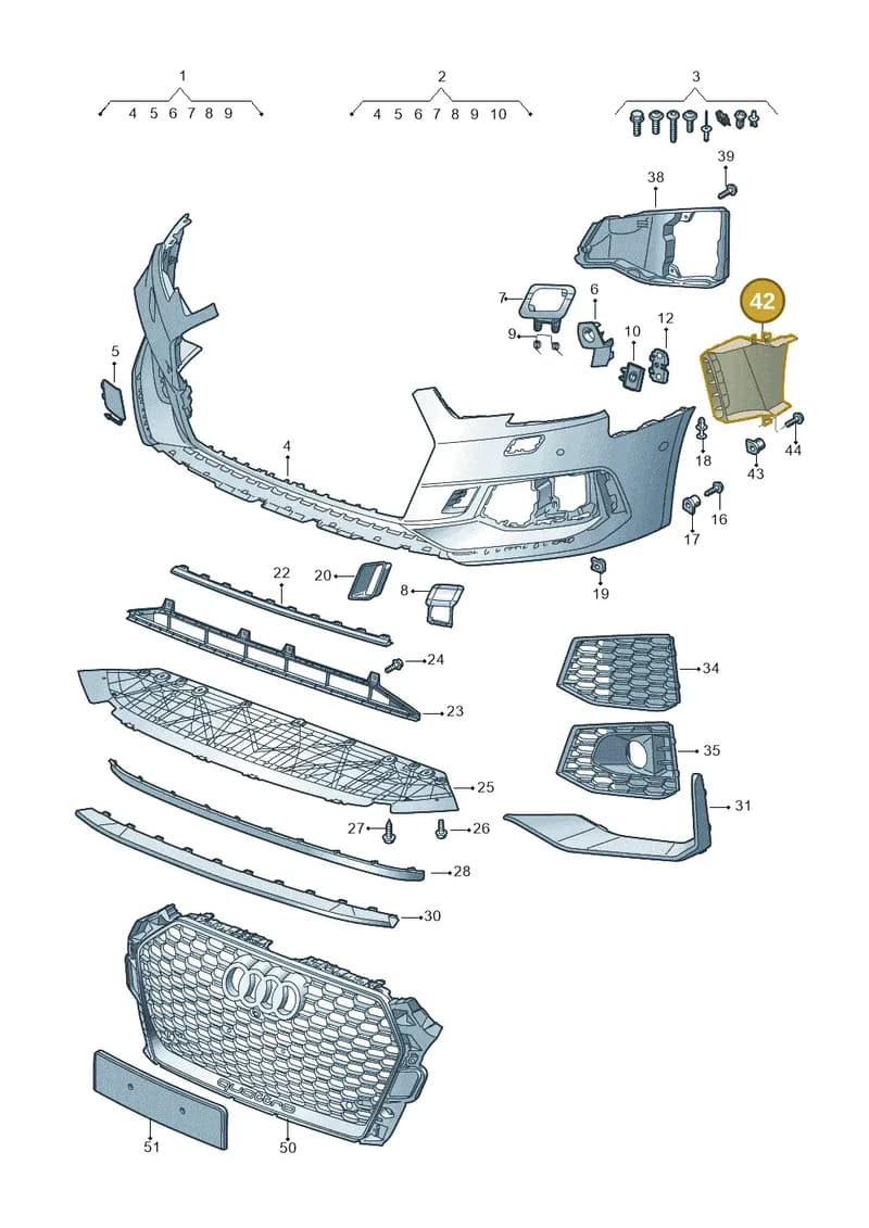 8W0121763CT94 — Audi RS4 Avant (2017-2025) diagram 438807100, position 42