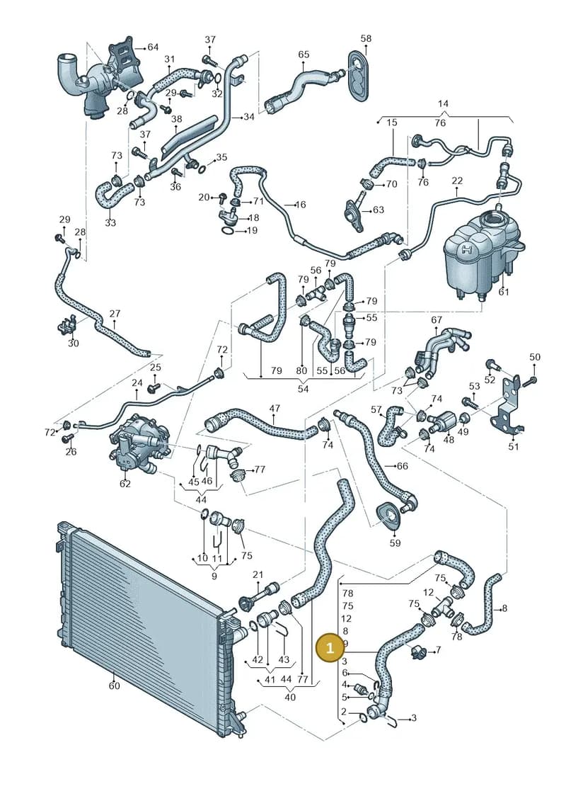 8W0122055BN — Audi A5 Sportback (2016-2025) diagram 849121230, position 1