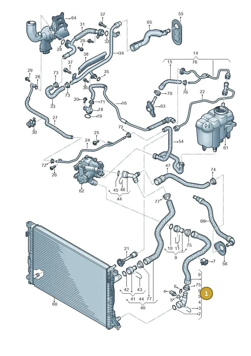 8W0122101BL — Audi A5 Sportback (2016-2025) diagram 849121210, position 1