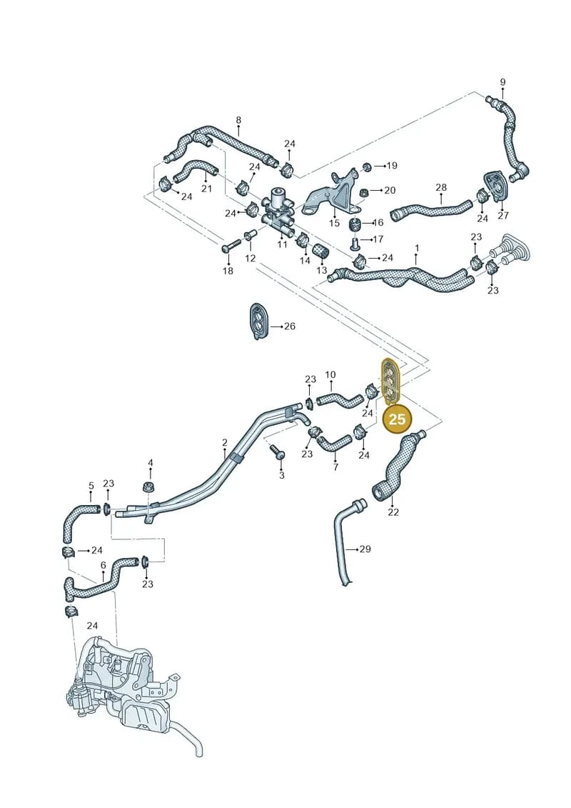 8W0122291AD — Audi A5 Sportback (2016-2025) diagram 849261550, position 25