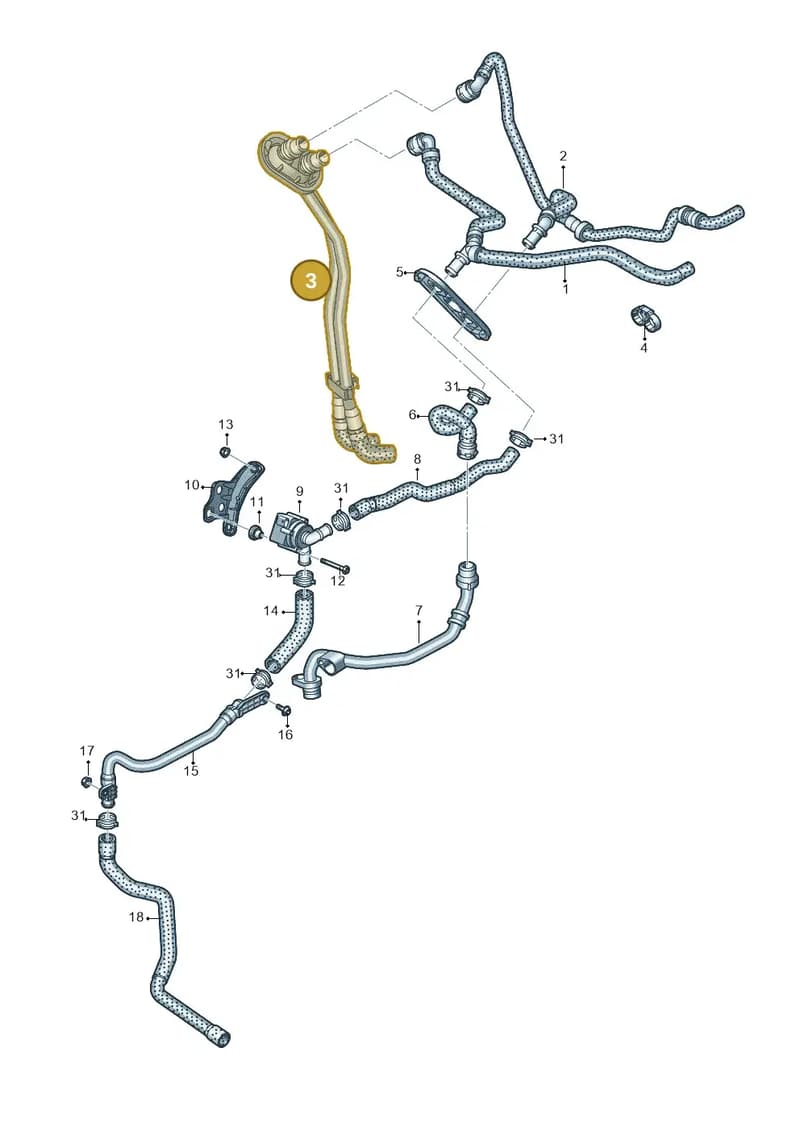 8W0122291AG — Audi A8 (2017-2025) diagram 838121040, position 3