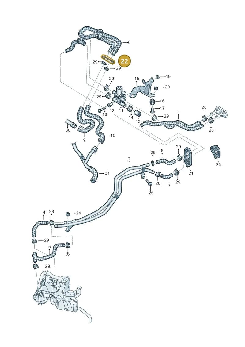 8W0122291AH — Audi A5 Sportback (2016-2025) diagram 849261052, position 22