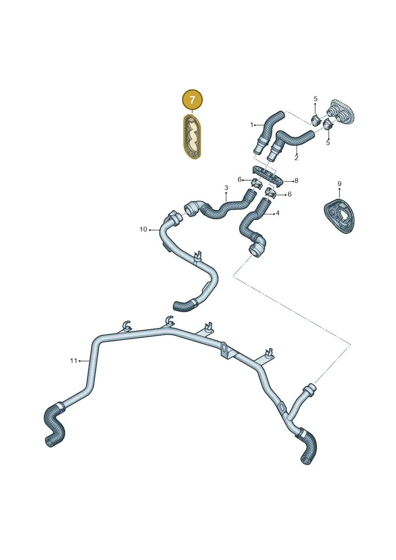 8W0122291AJ — Audi A5 Sportback (2016-2025) diagram 849819500, position 7