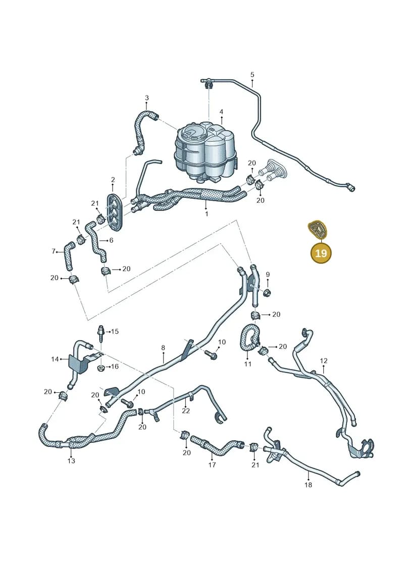 8W0122291AM — Audi A5 Sportback (2016-2025) diagram 849121220, position 19