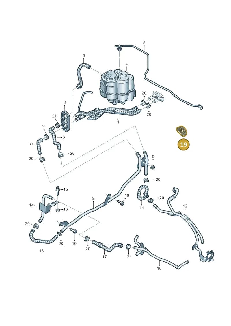 8W0122291AM — Audi A5 Sportback (2016-2025) diagram 849819062, position 19