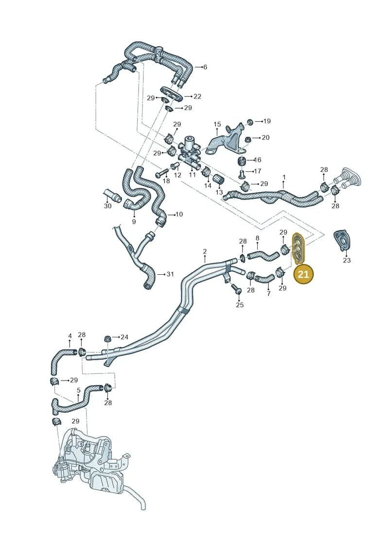8W0122291BM — Audi A5 Sportback (2016-2025) diagram 849261052, position 21