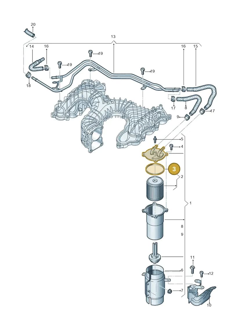 8W0127113 — Audi A6 (2018-2025) diagram 430127050, position 3