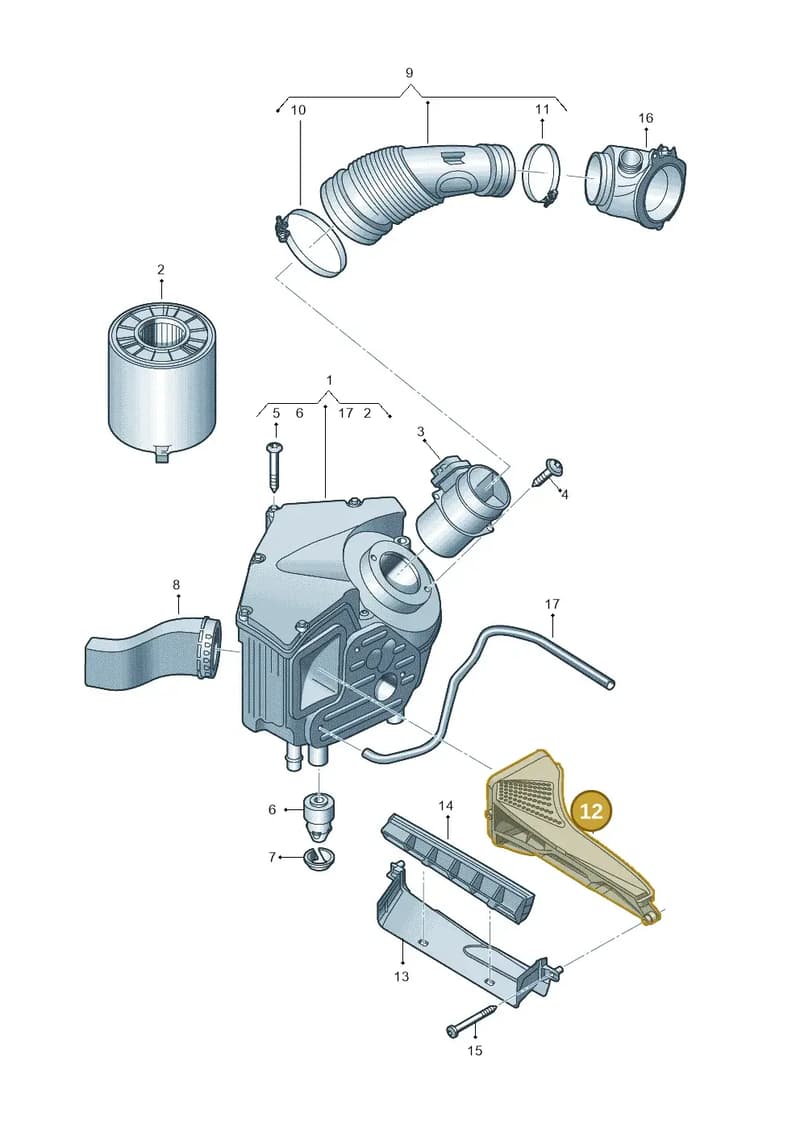 8W0129618G — Audi A5 Sportback (2016-2025) diagram 849129300, position 12