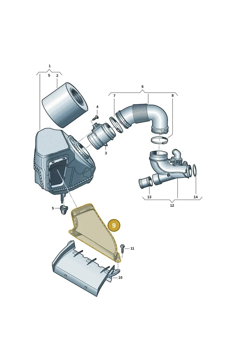 8W0129618G — Audi A5 Sportback (2016-2025) diagram 430129100, position 9