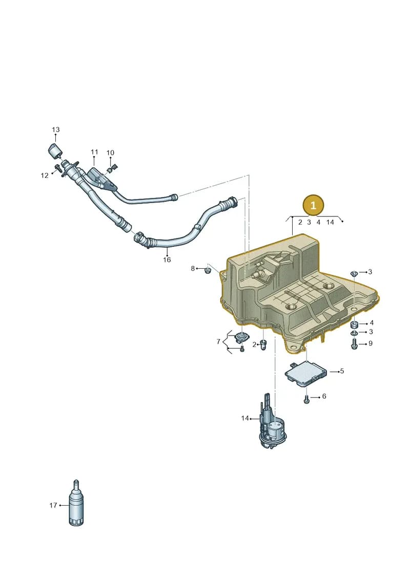 8W0131879BA — Audi A5 Cabriolet (2016-2025) diagram 848201400, position 1