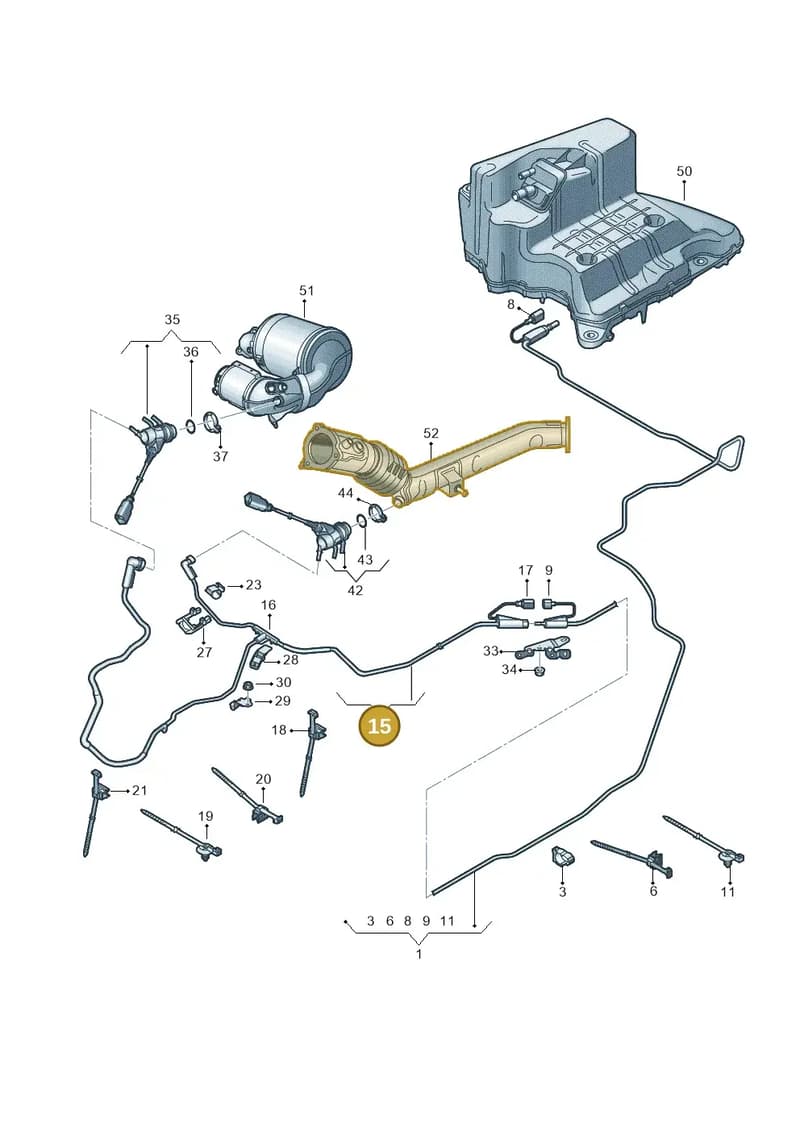 8W0131960E — Audi A5 Sportback (2016-2025) diagram 849201535, position 15