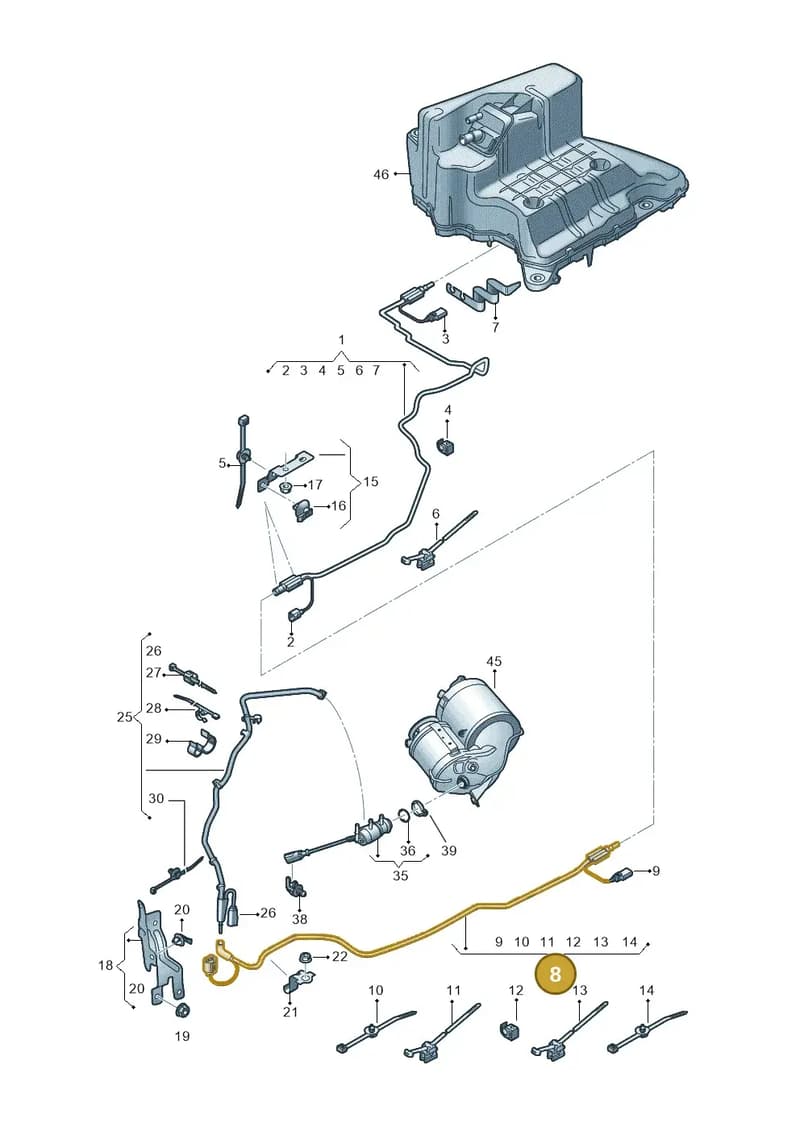 8W0131961H — Audi A5 Sportback (2016-2025) diagram 849201510, position 8