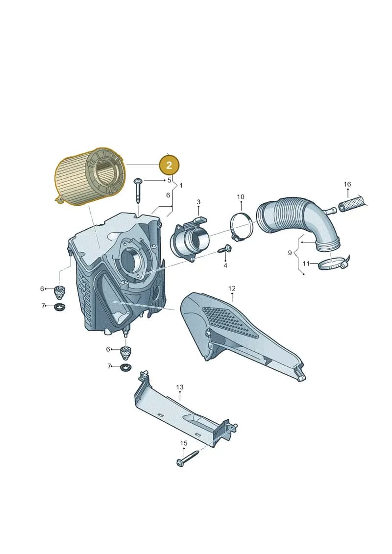 8W0133843C — Audi A5 Sportback (2016-2025) diagram 849133260, position 2