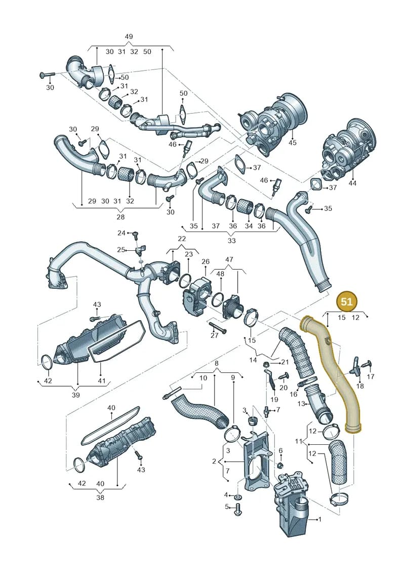 8W0145673AK — Audi RS4 Avant (2017-2025) diagram 847145500, position 51