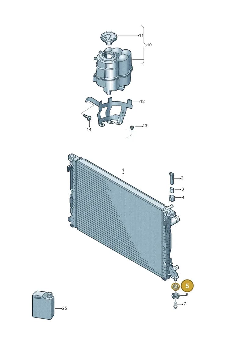 8W0145919K — Audi A5 Sportback (2016-2025) diagram 849121130, position 5