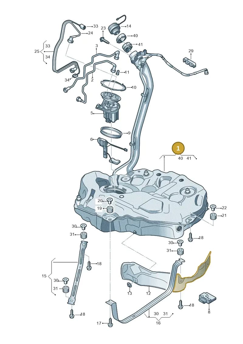 8W0201060CM — Audi A4 (2015-2025) diagram 897201050, position 1