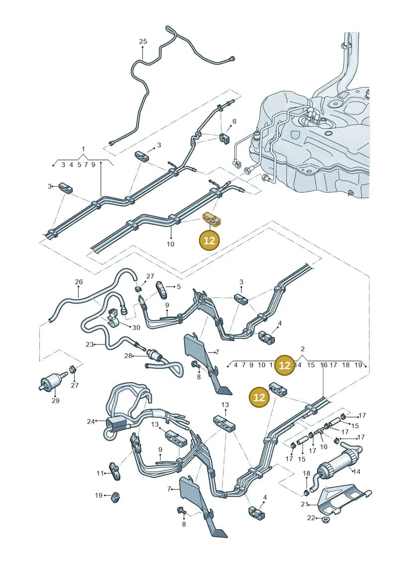 8W0201190A — Audi A5 Sportback (2016-2025) diagram 849201400, position 12