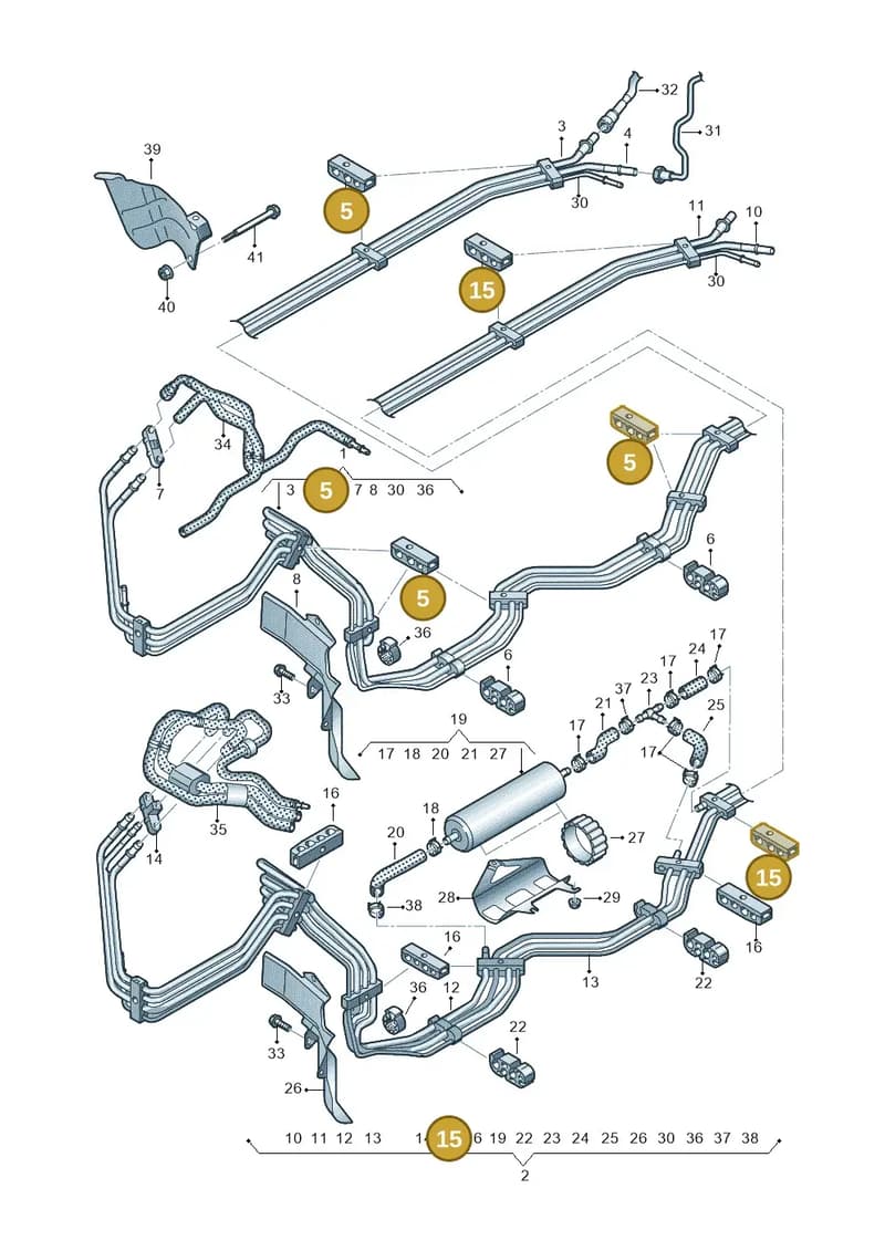 8W0201190A — Audi Q5 (2016-2025) diagram 896201600, position 5+15
