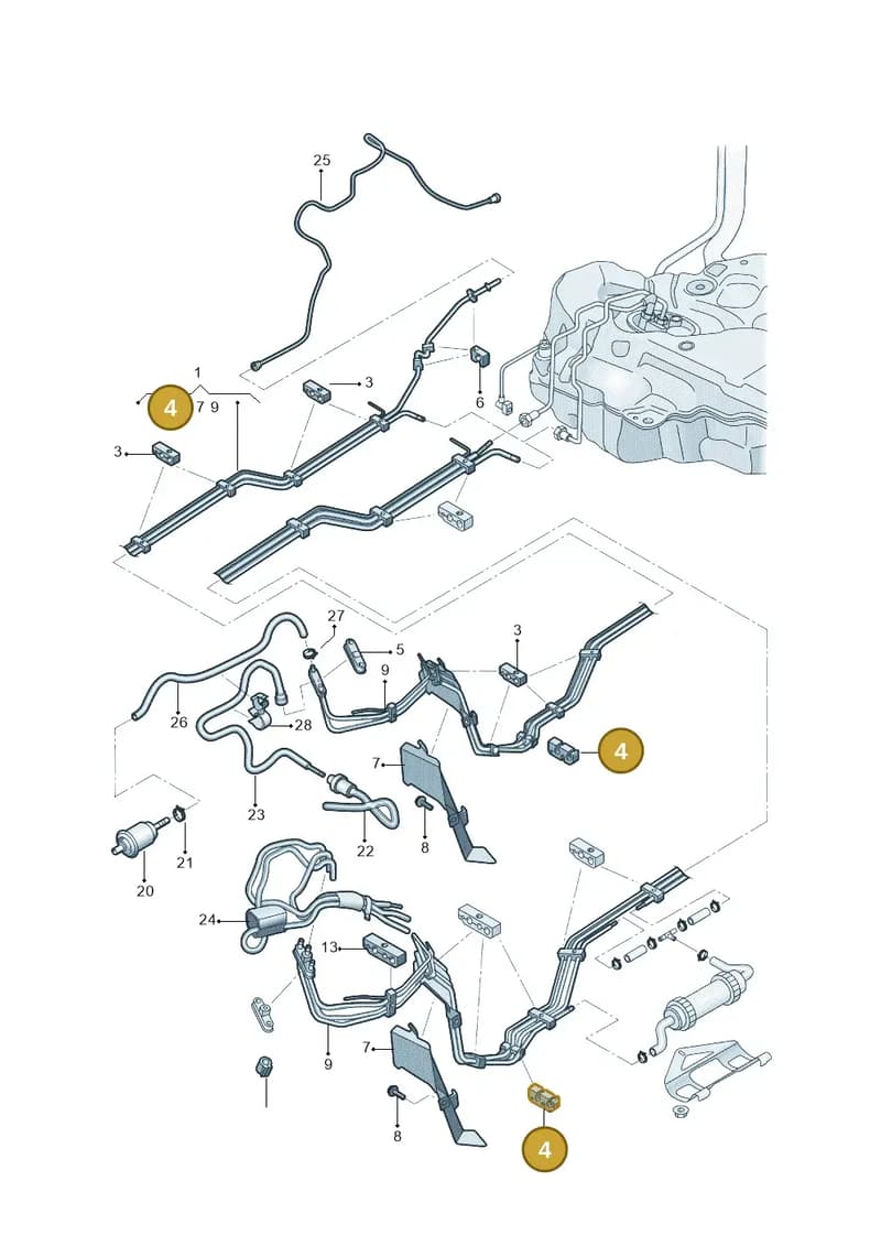8W0201196 — Audi A4L 2.0 (2016-) diagram 216201060, position 4