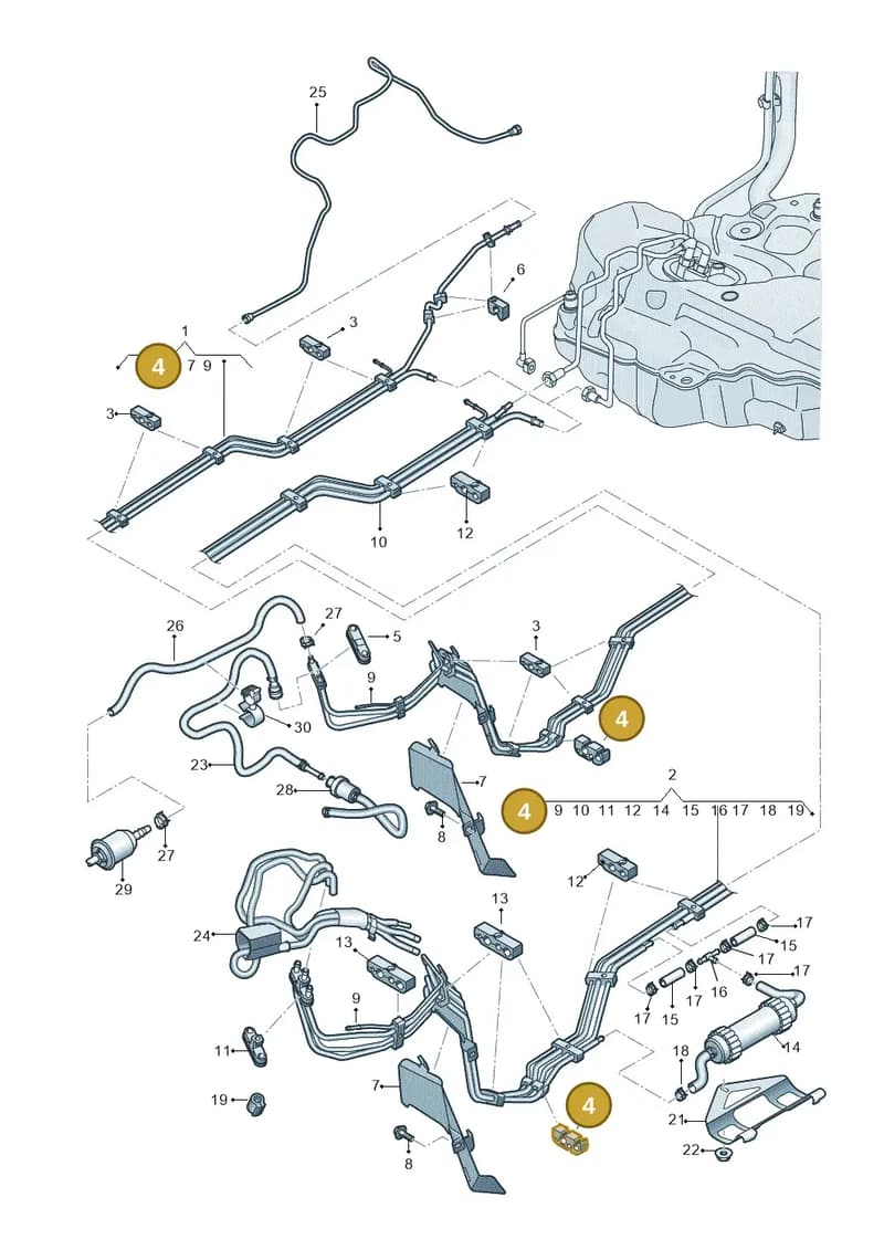 8W0201196 — Audi A5 Sportback (2016-2025) diagram 849201400, position 4