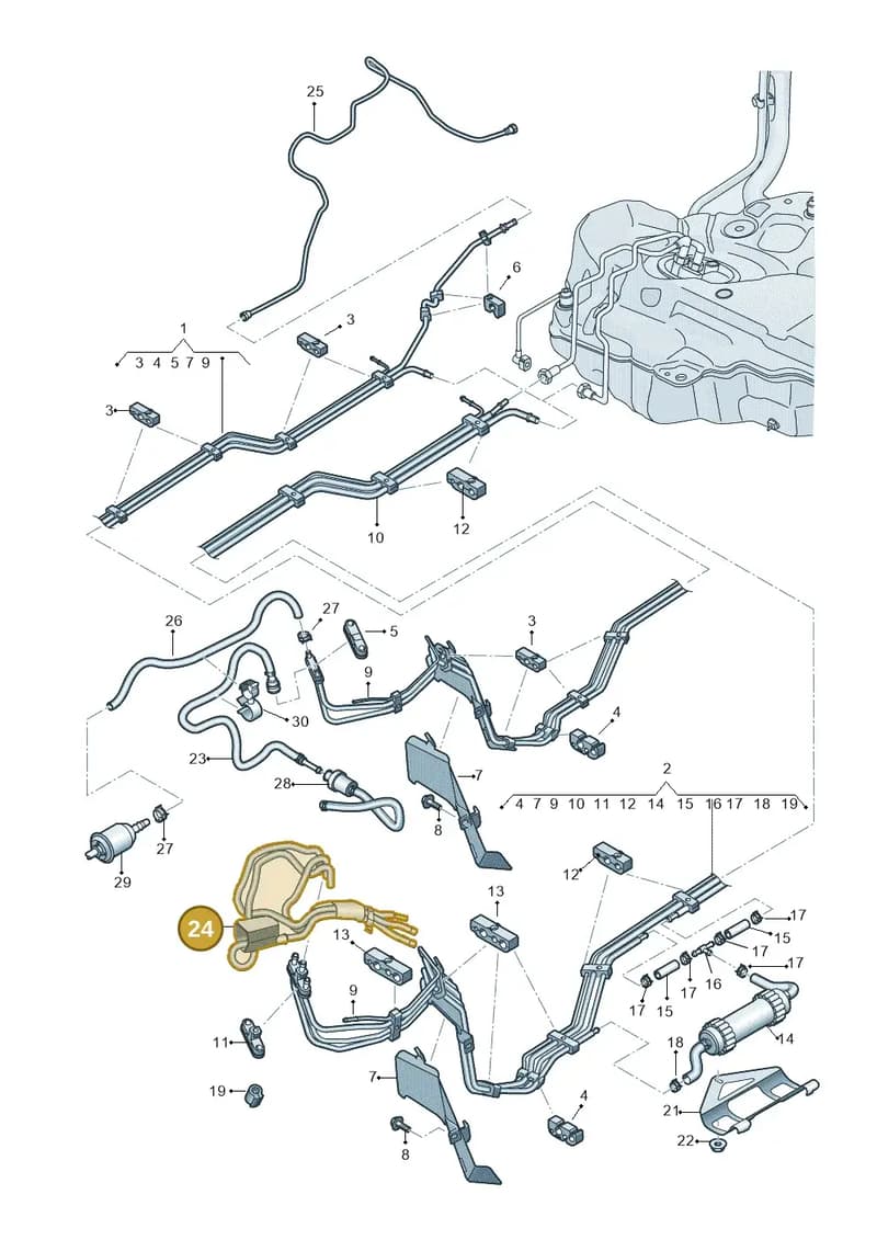 8W0201214AM — Audi A5 Sportback (2016-2025) diagram 849201400, position 24