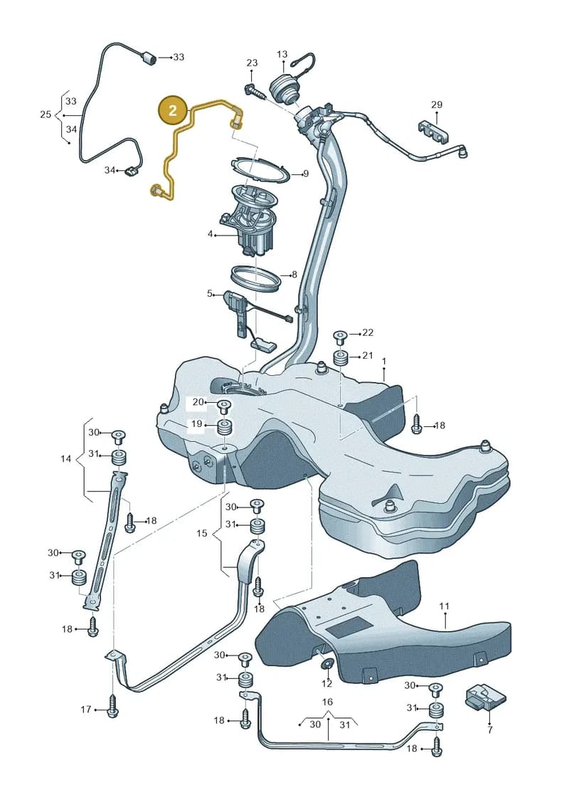 8W0201220 — Audi A5 Sportback (2016-2025) diagram 897201100, position 2