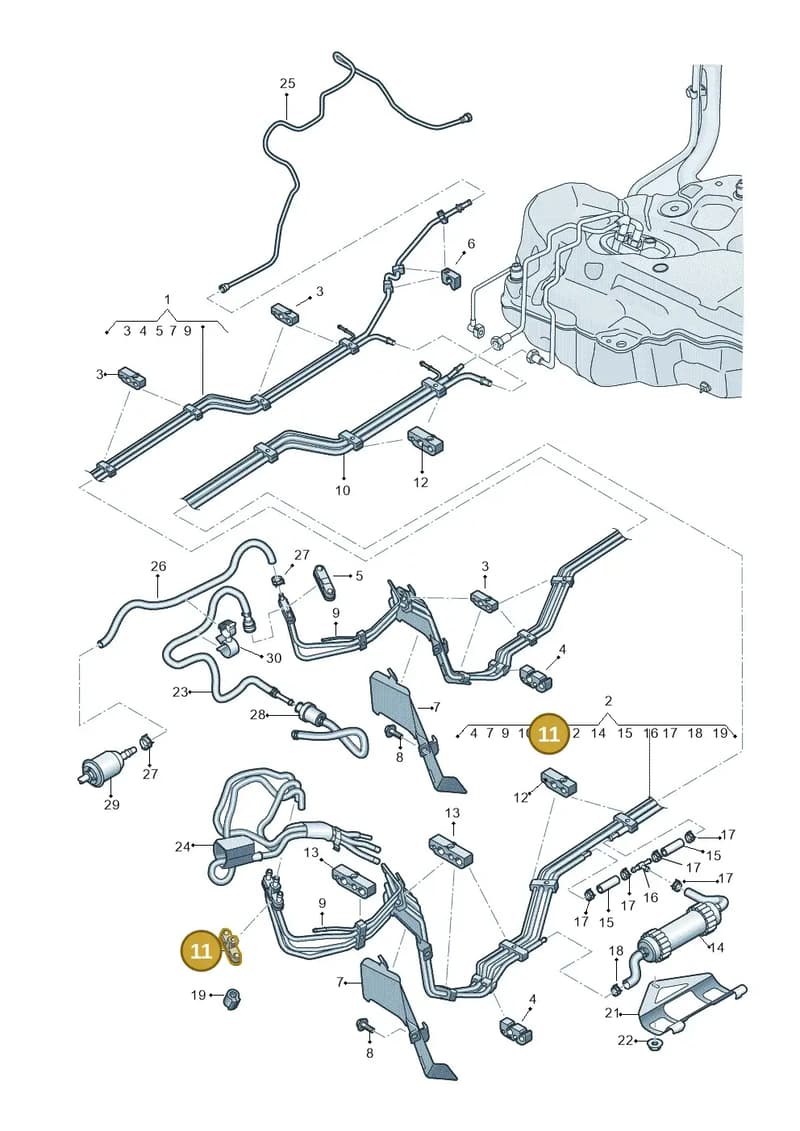8W0201449A — Audi A5 Sportback (2016-2025) diagram 849201400, position 11