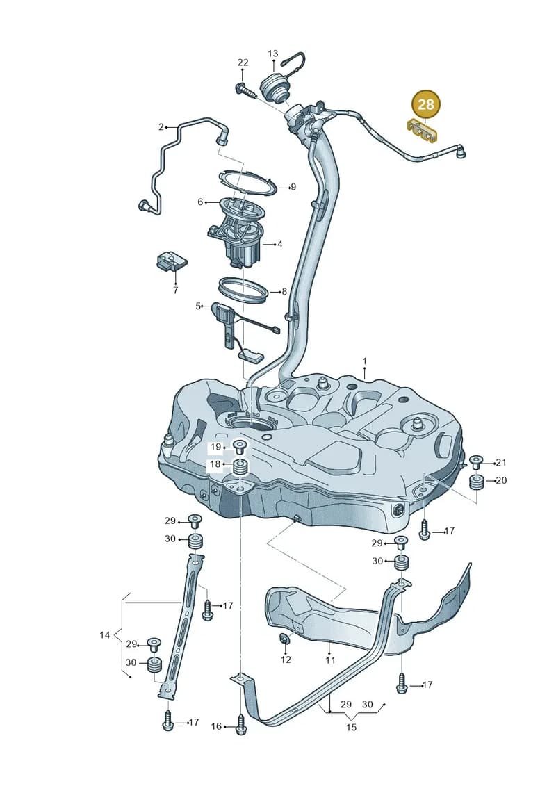 8W0201449G — Audi A5 Cabriolet (2016-2025) diagram 848201000, position 28