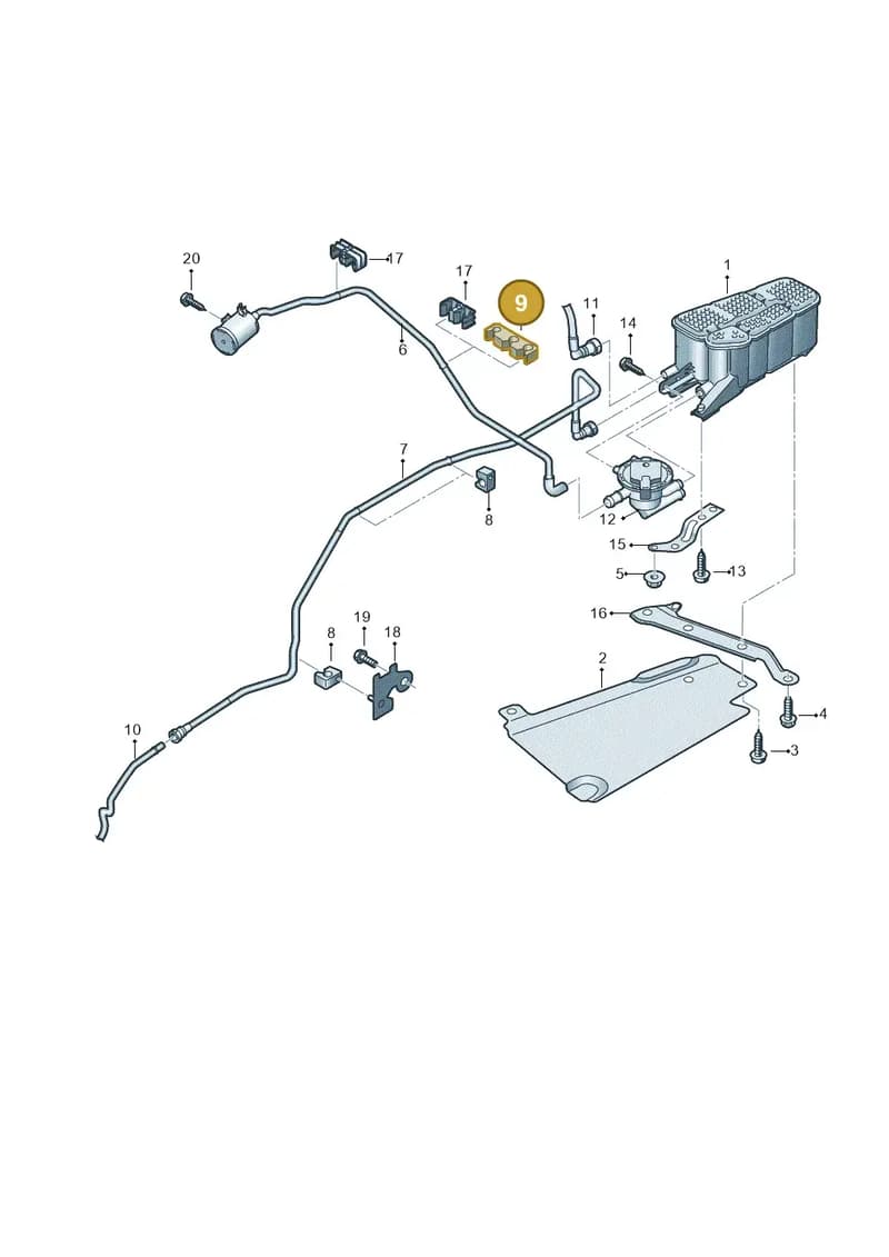 8W0201449G — Audi A5 Cabriolet (2016-2025) diagram 848201820, position 9