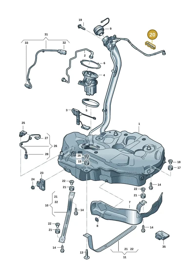 8W0201449G — Audi A4 (2015-2025) diagram 849201002, position 20