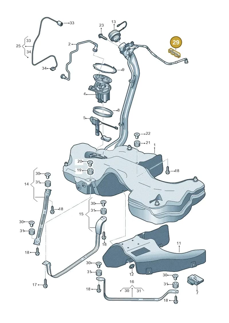 8W0201449G — Audi A5 Sportback (2016-2025) diagram 897201100, position 29