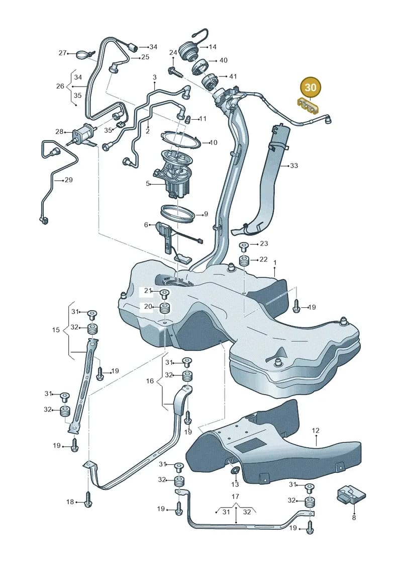 8W0201449G — Audi A5 Sportback (2016-2025) diagram 897201150, position 30