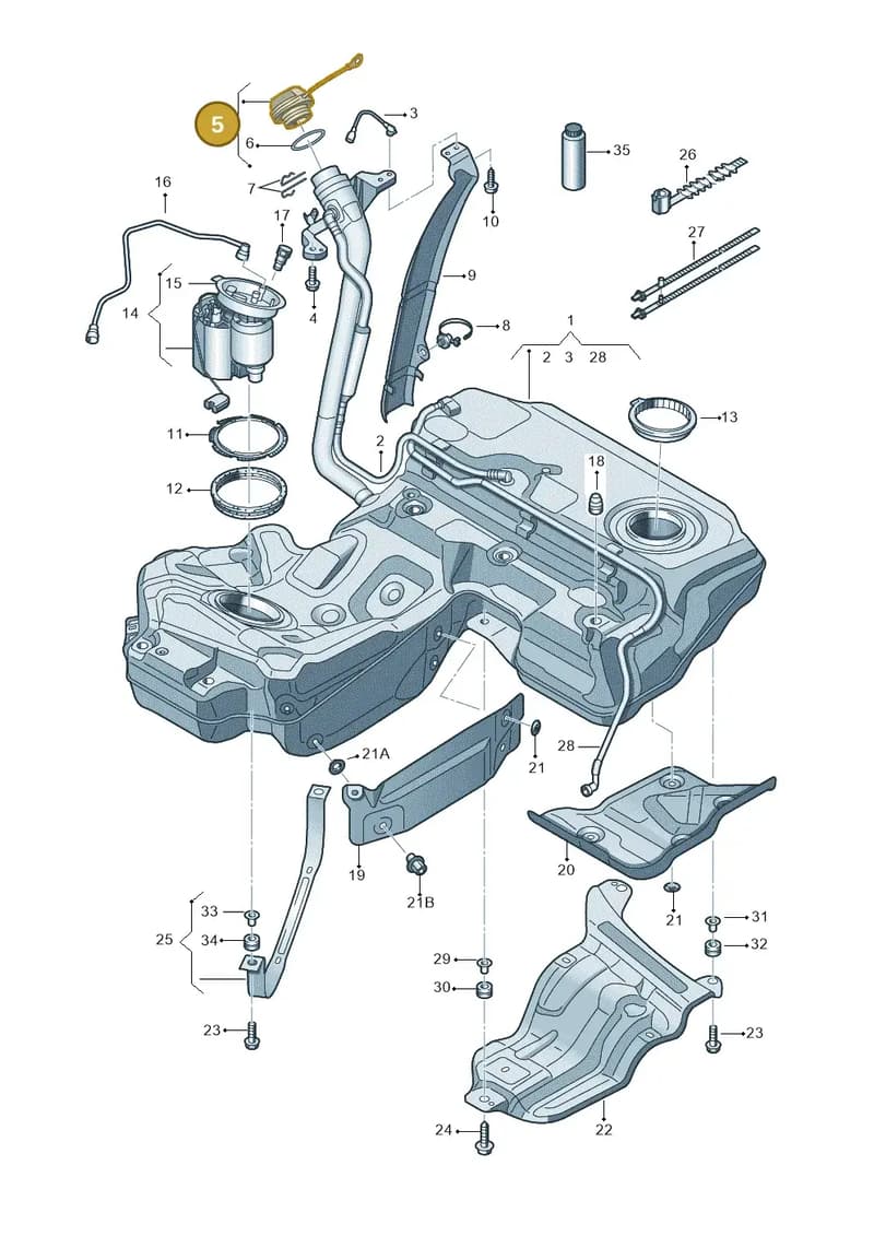8W0201550 — Audi A7 Sportback (2014-2018) diagram 711201000, position 5