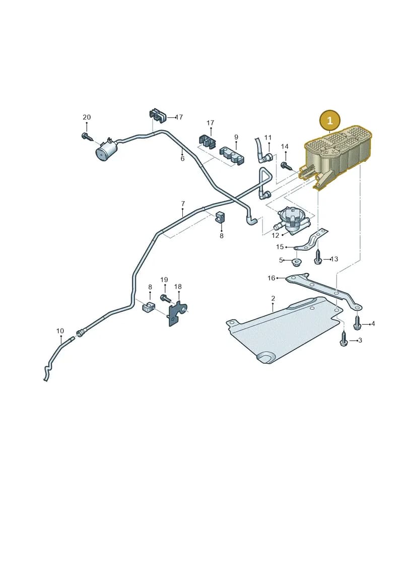 8W0201801M — Audi A5 Cabriolet (2016-2025) diagram 848201820, position 1