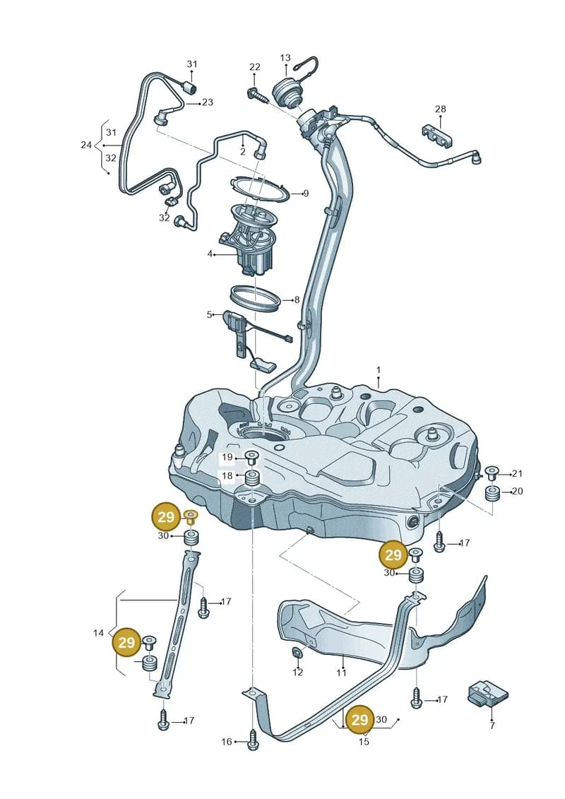 8W0201840 — Audi A5 Sportback (2016-2025) diagram 897201000, position 29