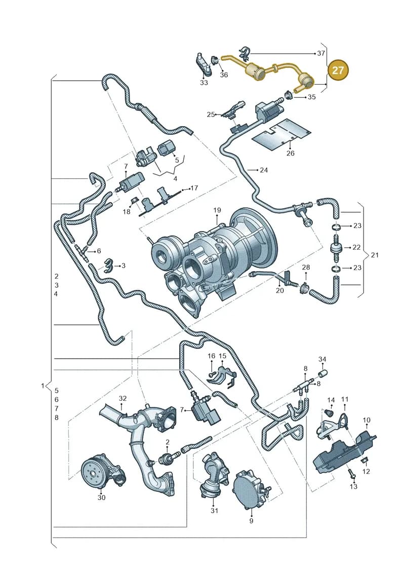 8W0201991AF — Audi A5 Sportback (2016-2025) diagram 897133520, position 27