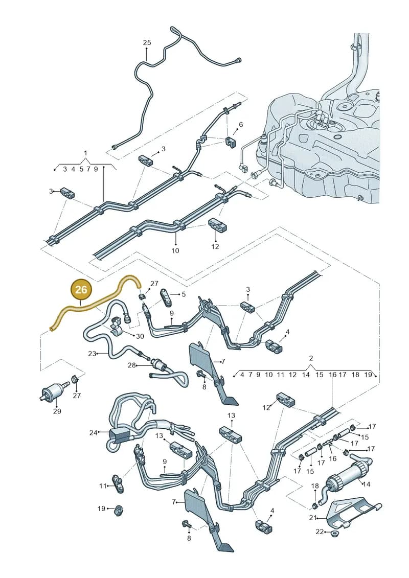 8W0201991AK — Audi A5 Cabriolet (2016-2025) diagram 849201400, position 26