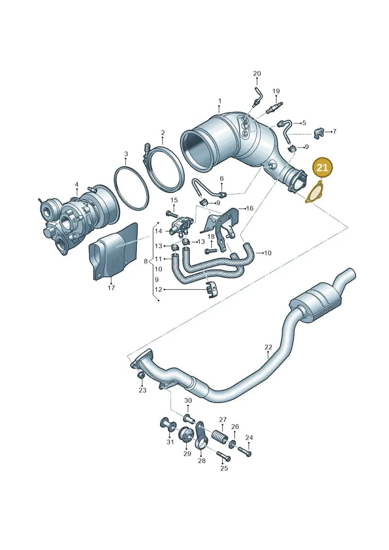 8W0253115K — Audi RS4 Avant (2017-2025) diagram 438253495, position 21
