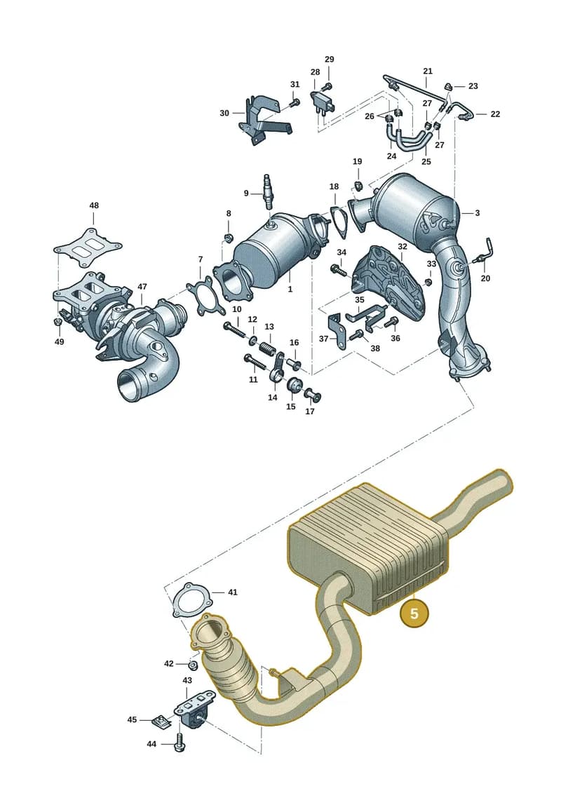 8W0253300AB — Audi A4 (2015-2025) diagram 849253047, position 5